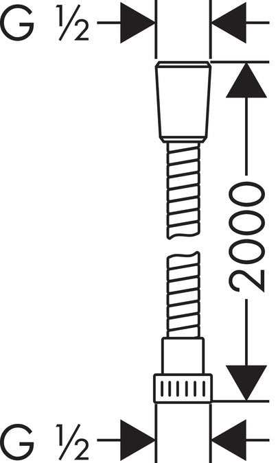Hansgrohe Metaflex Brauseschlauch – 200 cm, Kunststoff, Chrom, für Badewanne und Dusche