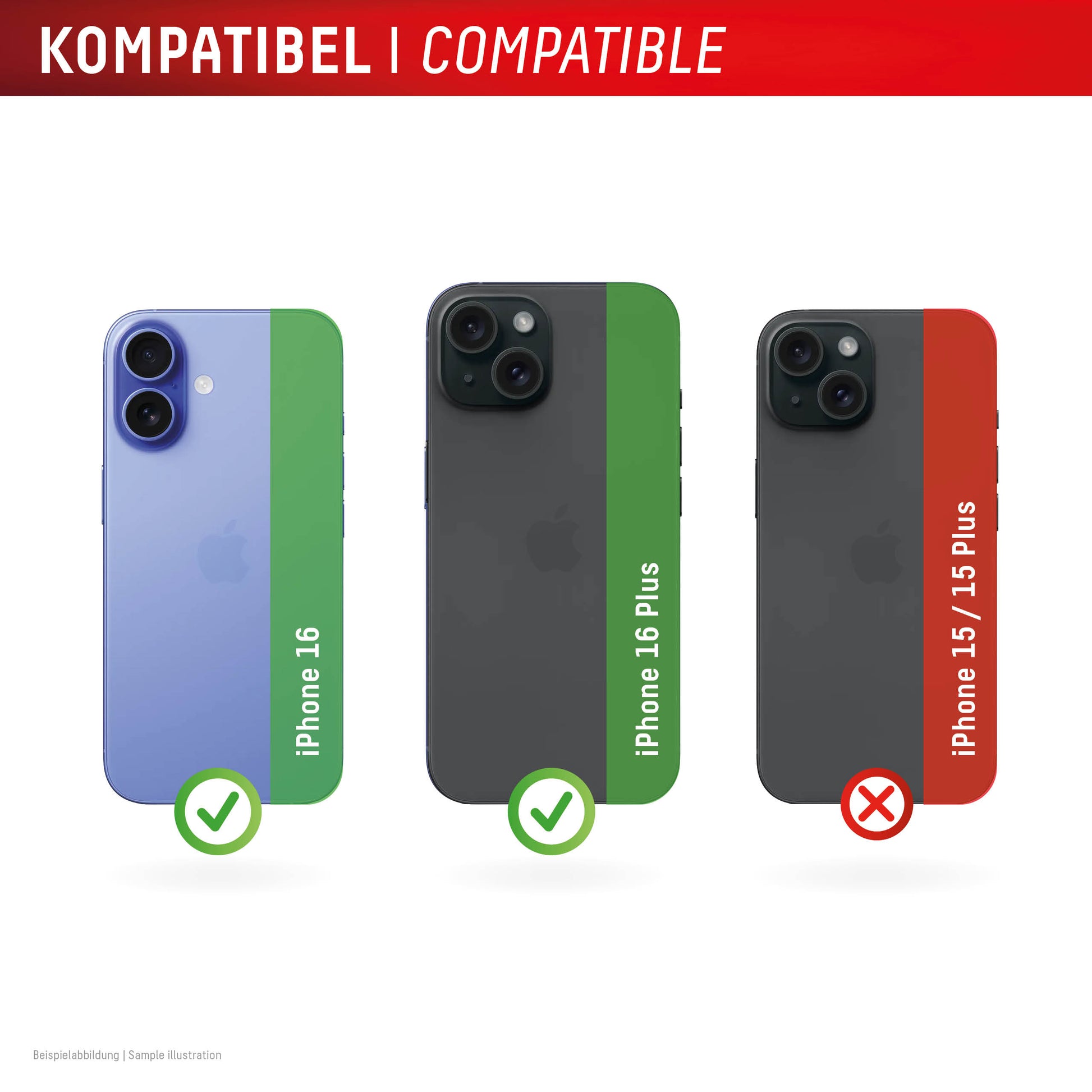 E.V.I. CamGlass Single Lens – Kameraobjektivschutz – 10H – für iPhone 16/16 Plus – Schwarz/Transparent