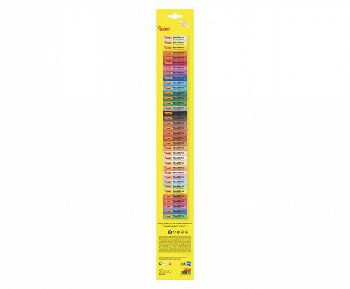 Jovi Knetmasse (weich), Plastilina, Mehrfarbig, Leuchteffekt, 15 g pro Stück, 37 Stück
