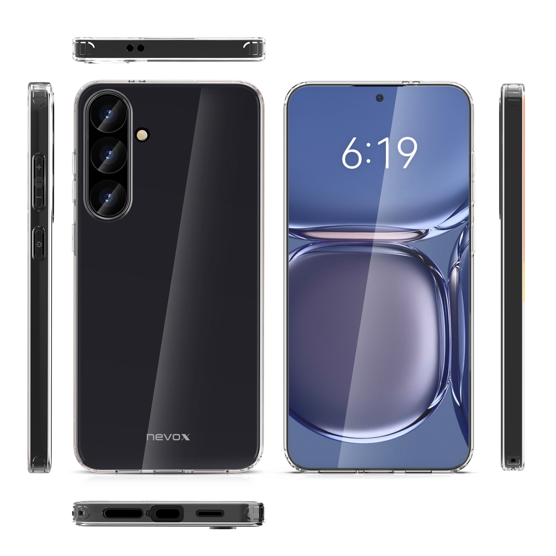 nevox StyleShell Flex – Backcover – für Samsung Galaxy S25, TPU, Transparent
