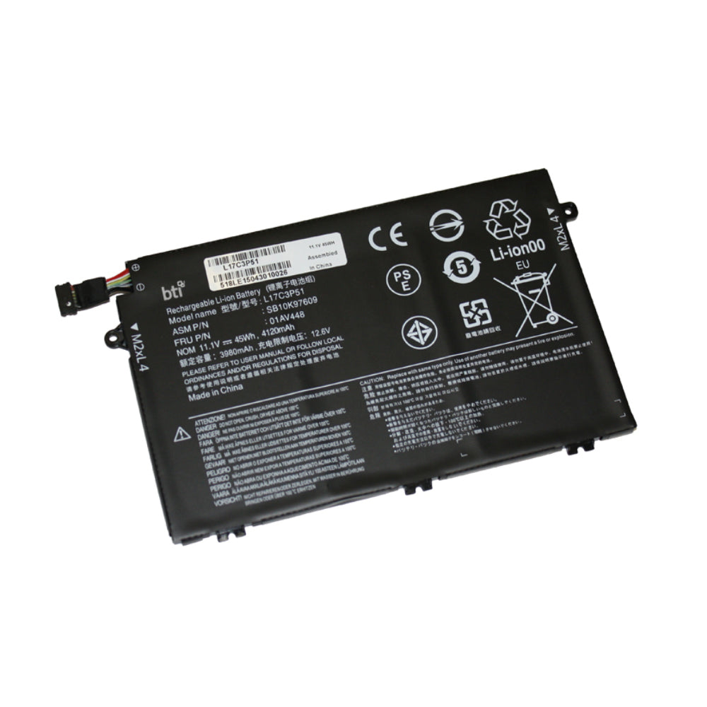 BTI Notebook-Akku – für ThinkPad E480/E580 – 45 Wh, 11,1 V (3 Zellen) – Schwarz