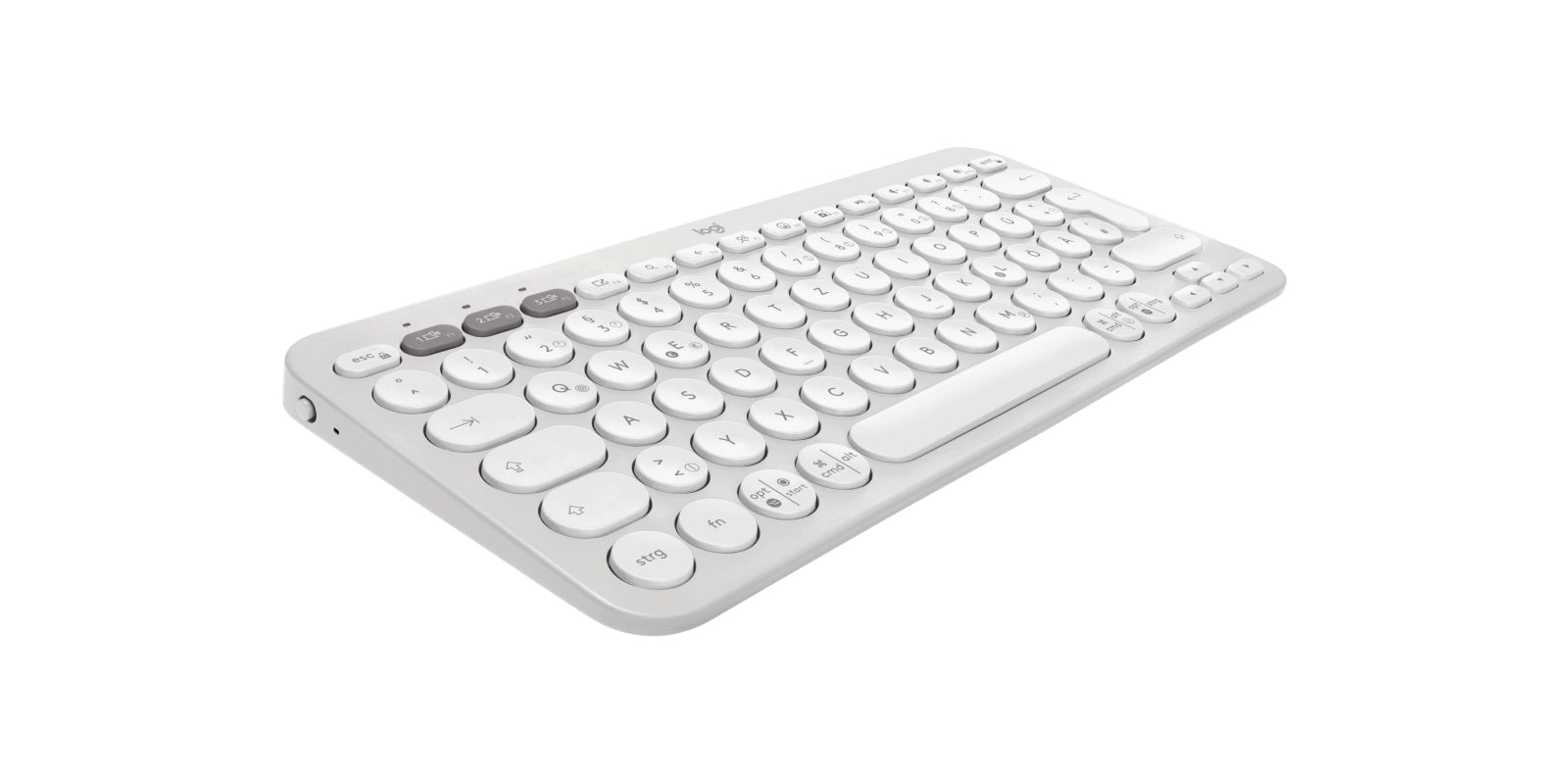 Logitech Pebble Keys 2 K380s – Tastatur, kabellos (Bluetooth), DE-Layout (DE), Weiss