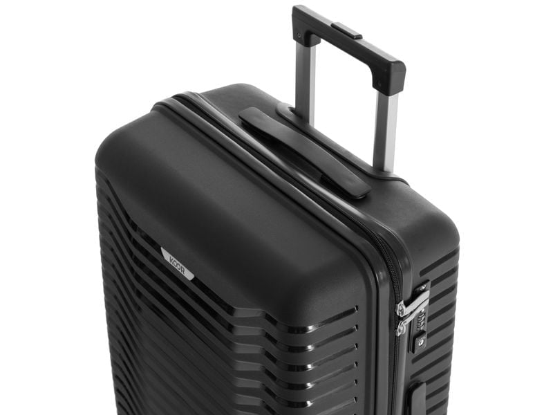KOOR Trolley – 40 l, Hartschale, 4 Rollen, mit TSA, schwarz, 34 × 56 × 21 cm