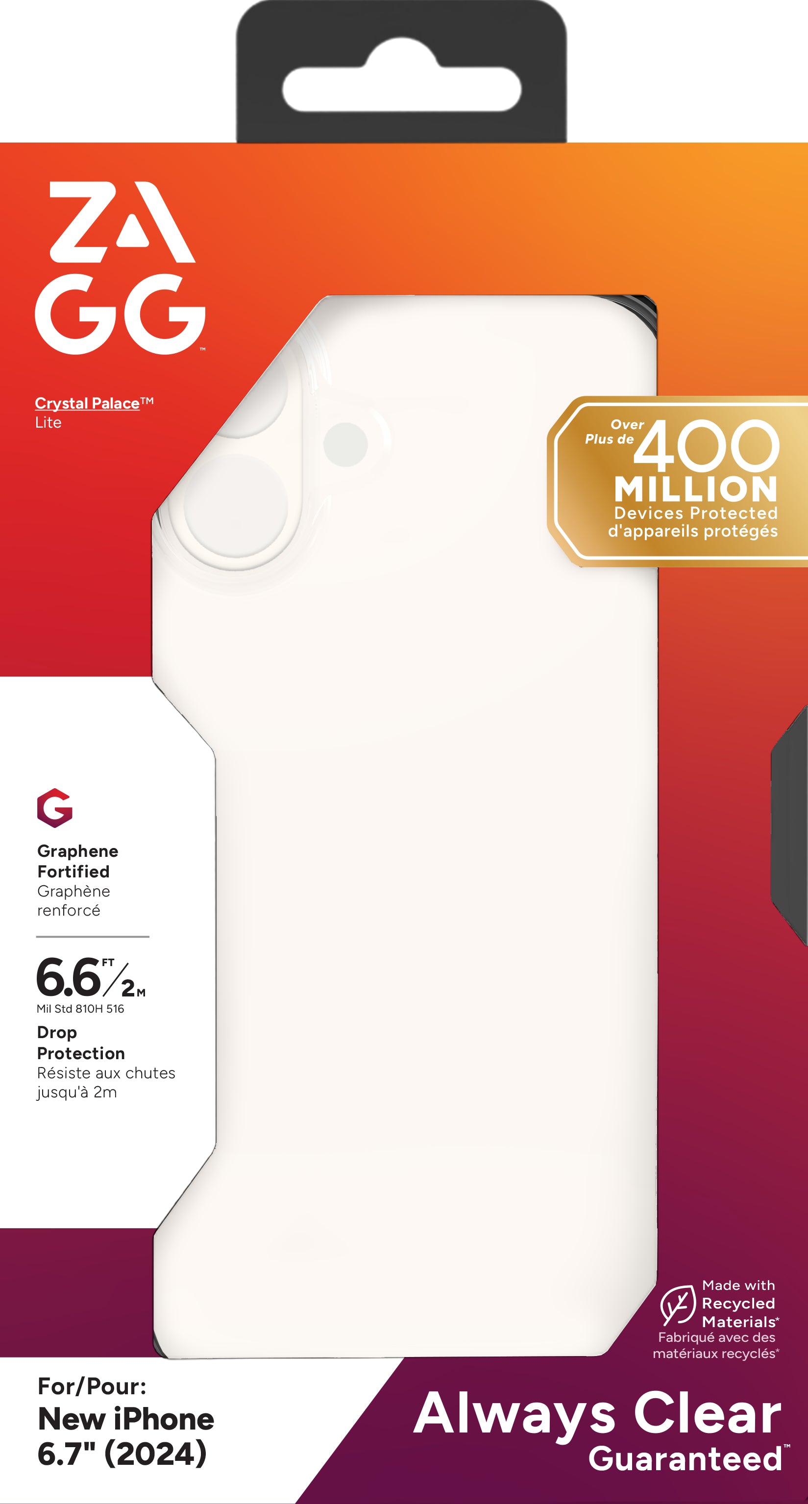 ZAGG Backcover Crystal Palace – für Apple iPhone 16 Plus – transparent