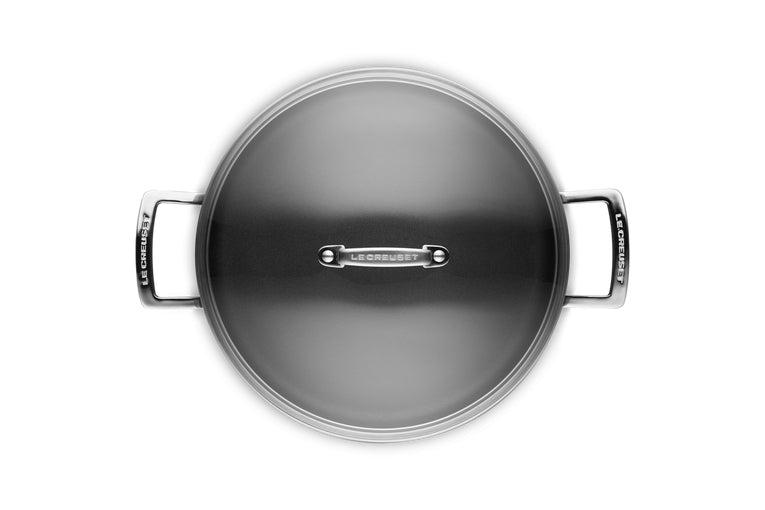 Le Creuset Kochtopf – 5,4 l, Ø 28 cm, Aluminium, Teflon – für Induktion, Gas, Glaskeramik und andere, Schwarz