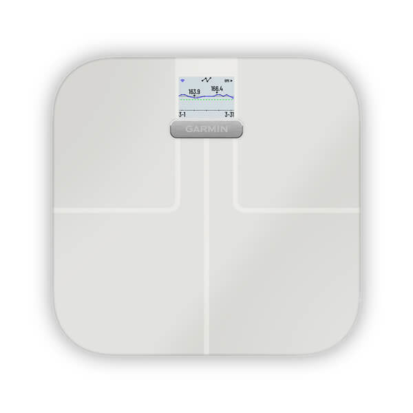 Garmin Paketwaage Index S2 – Tragkraft 181,4 kg, Teilung 100 g, Wiegefläche 32 × 31 cm, Batterie, Kunststoff