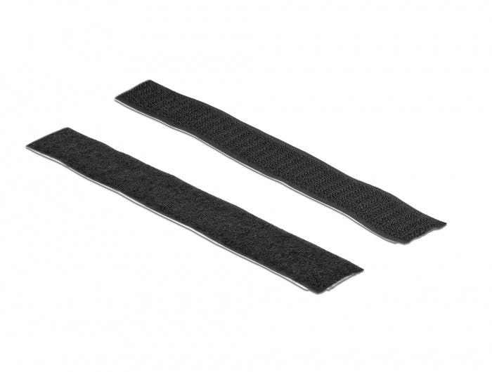 DeLOCK Klettband – 25 mm × 10 m, schwarz, selbstklebend, 1 Stk.