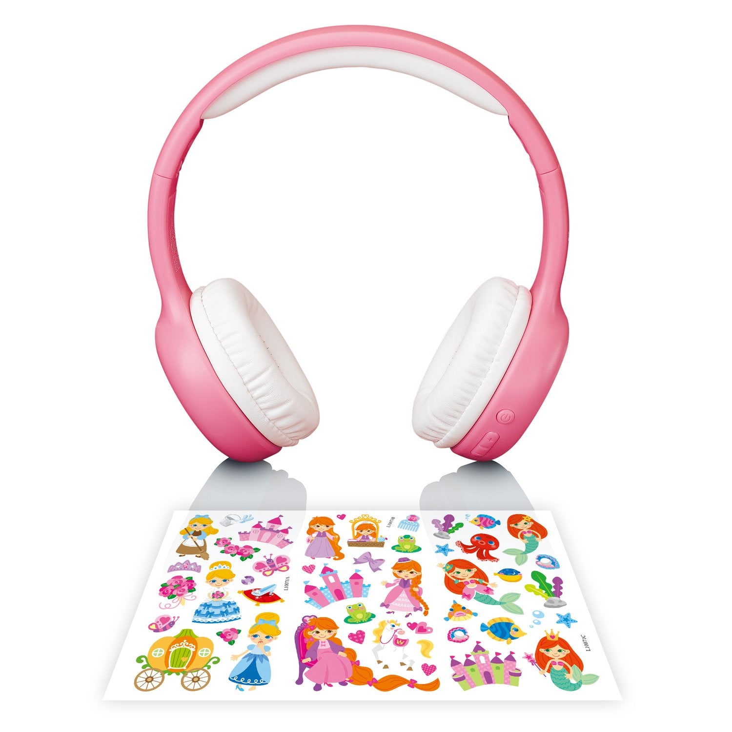 Lenco HPB-110 Kinderkopfhörer – On-Ear, Stereo, Kabel + BT, 3,5 mm Klinke, Rosa, BT 5.0