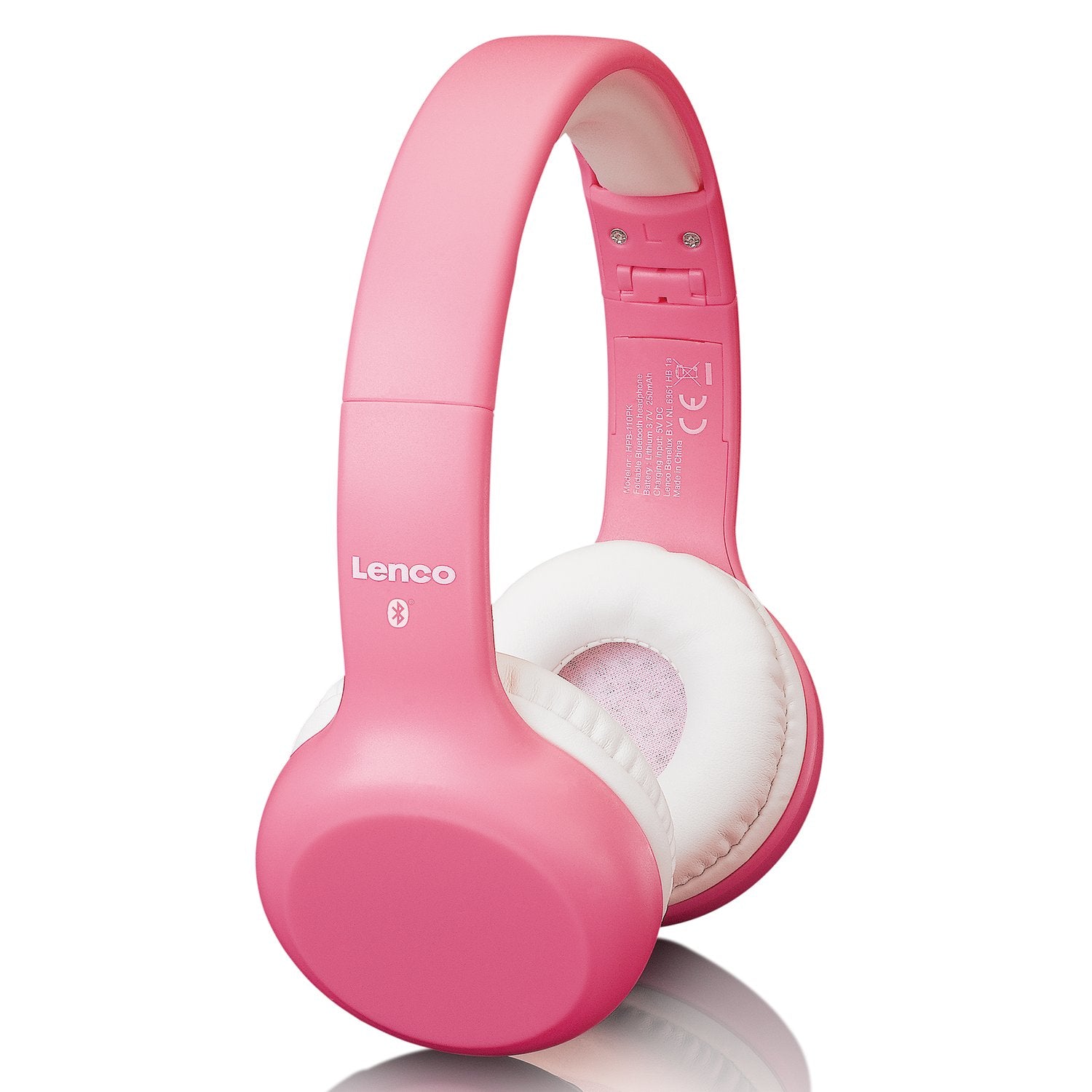 Lenco HPB-110 Kinderkopfhörer – On-Ear, Stereo, Kabel + BT, 3,5 mm Klinke, Rosa, BT 5.0