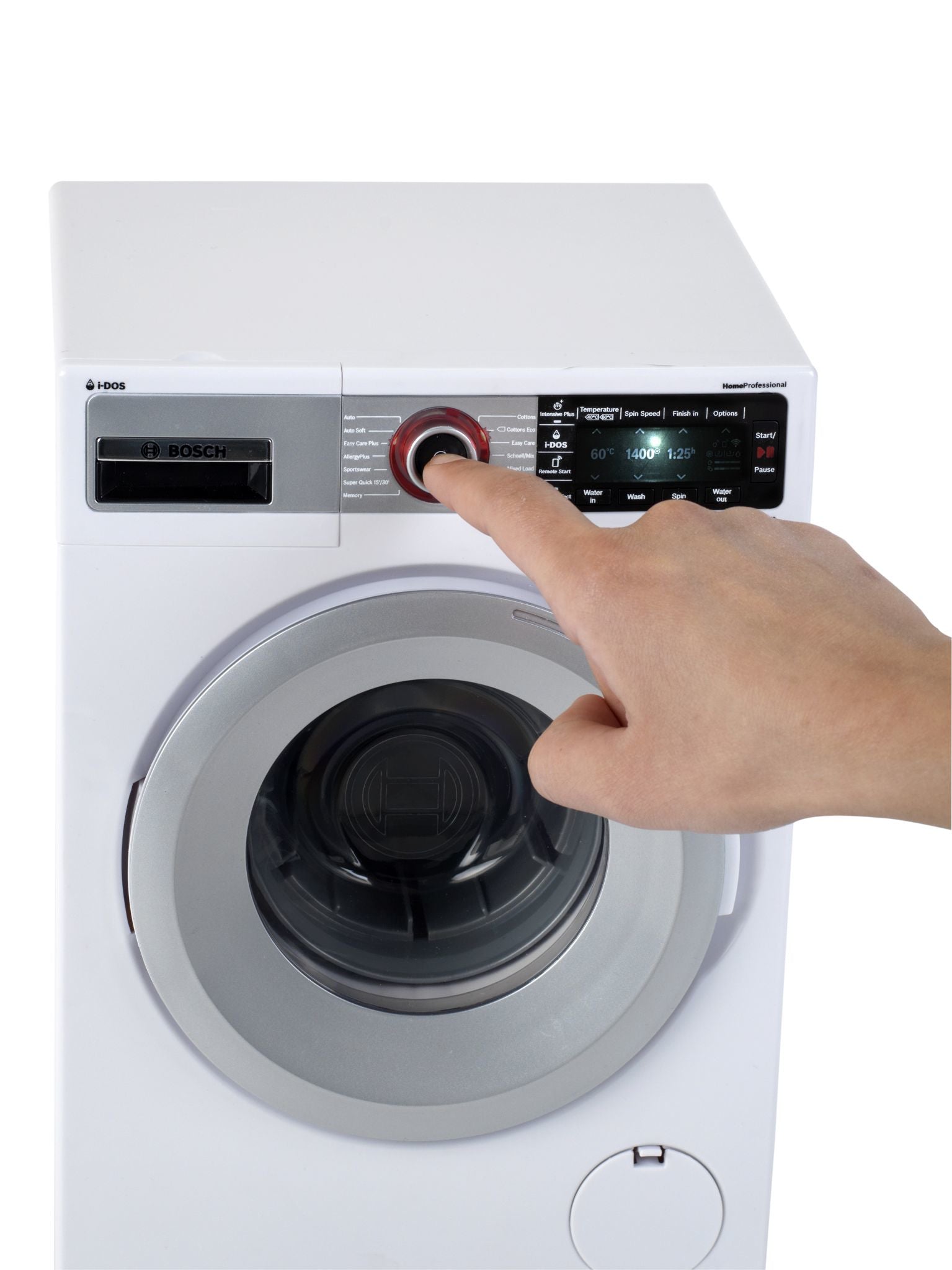 Theo Klein Spielzeug-Waschmaschine – mit Ton, 3×LR14 – 18,5×26,0×18,0 cm – ab 3 J. – schwarz/weiss