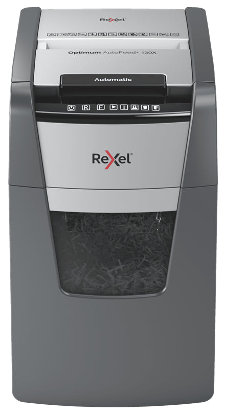 Rexel Aktenvernichter mit Autofeed 130 Blatt, DIN P-4, Partikelschnitt 4 × 28 mm, 44 l