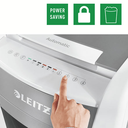 Leitz IQ Autofeed 300 – Aktenvernichter mit Autofeed 300 Blatt, DIN P-5, Mikroschnitt 2 × 15 mm, 8 Blatt, 60 l