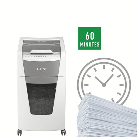 Leitz IQ Autofeed 300 – Aktenvernichter mit Autofeed 300 Blatt, DIN P-5, Mikroschnitt 2 × 15 mm, 8 Blatt, 60 l