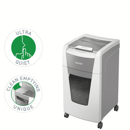 Leitz IQ Autofeed 300 – Aktenvernichter mit Autofeed 300 Blatt, DIN P-5, Mikroschnitt 2 × 15 mm, 8 Blatt, 60 l