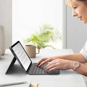 Logitech Folio Touch – Tastatur, CH-Layout (DE-CH), mit Touchpad, Grau – für iPad Air (4. Generation)