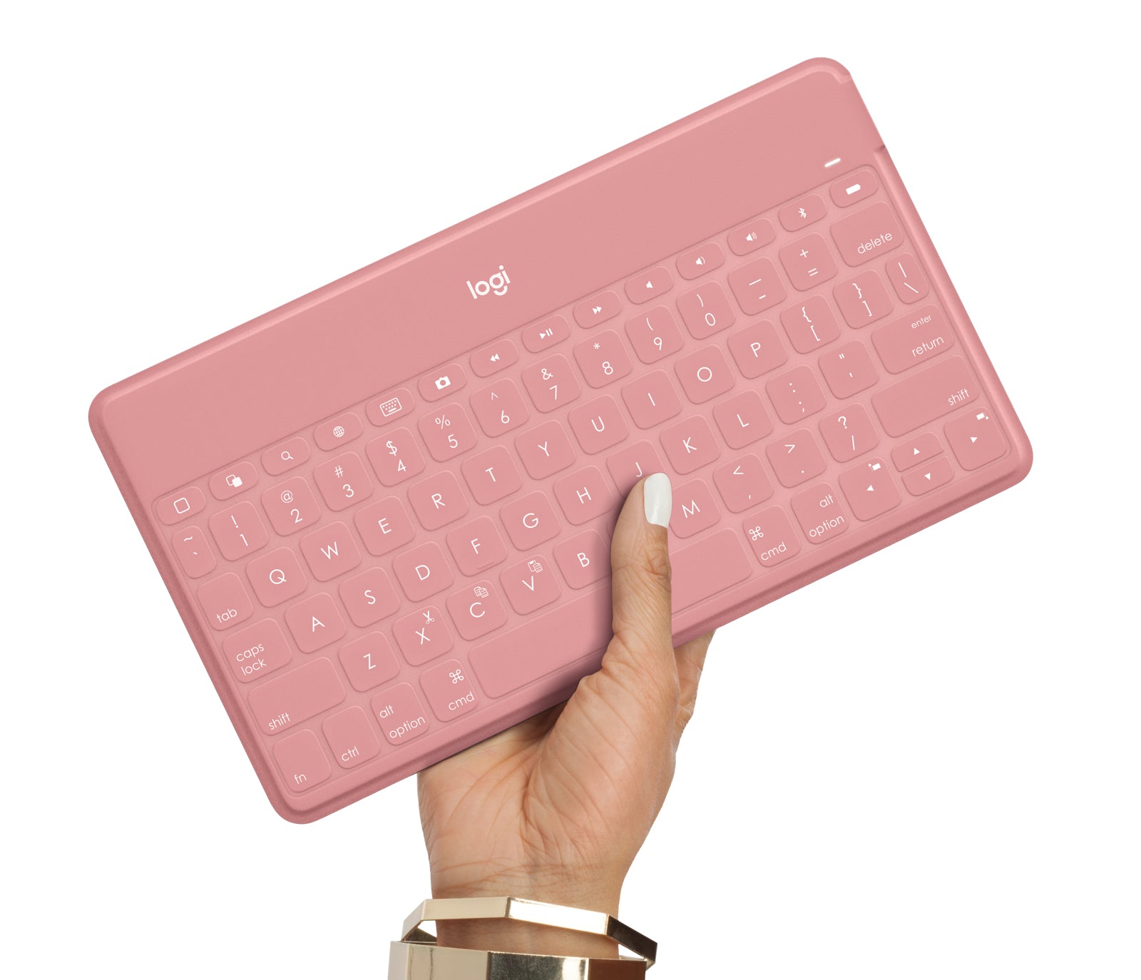 Logitech Keys-to-Go – Tastatur – Bluetooth – spritzwassergeschützt – Pink – für iPad, iPhone, Apple TV