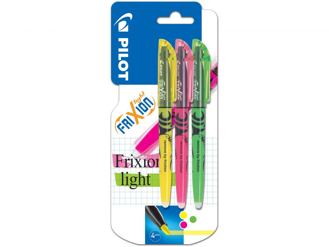 Pilot FriXion Light Textmarker – 6er Set, Farben: Grün/Pink/Gelb, Spitze 3,3 mm, radierbar