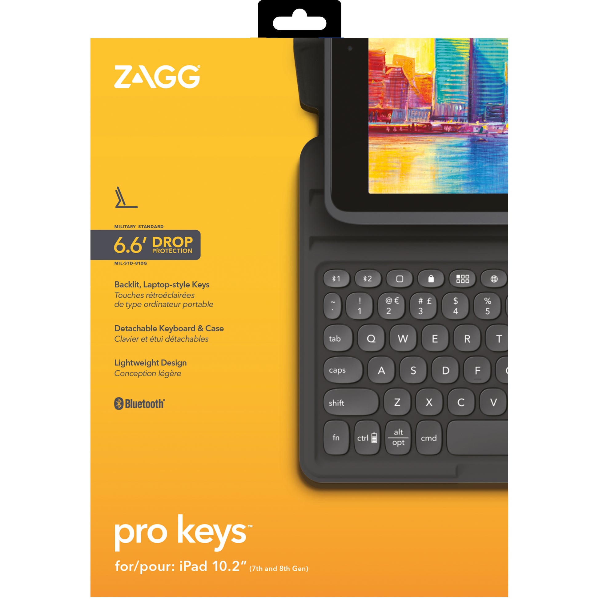 ZAGG Pro Keys – Tastatur, kabellos (Bluetooth), CH-Layout (DE-CH) – für iPad 10,2" (7.–9. Gen)