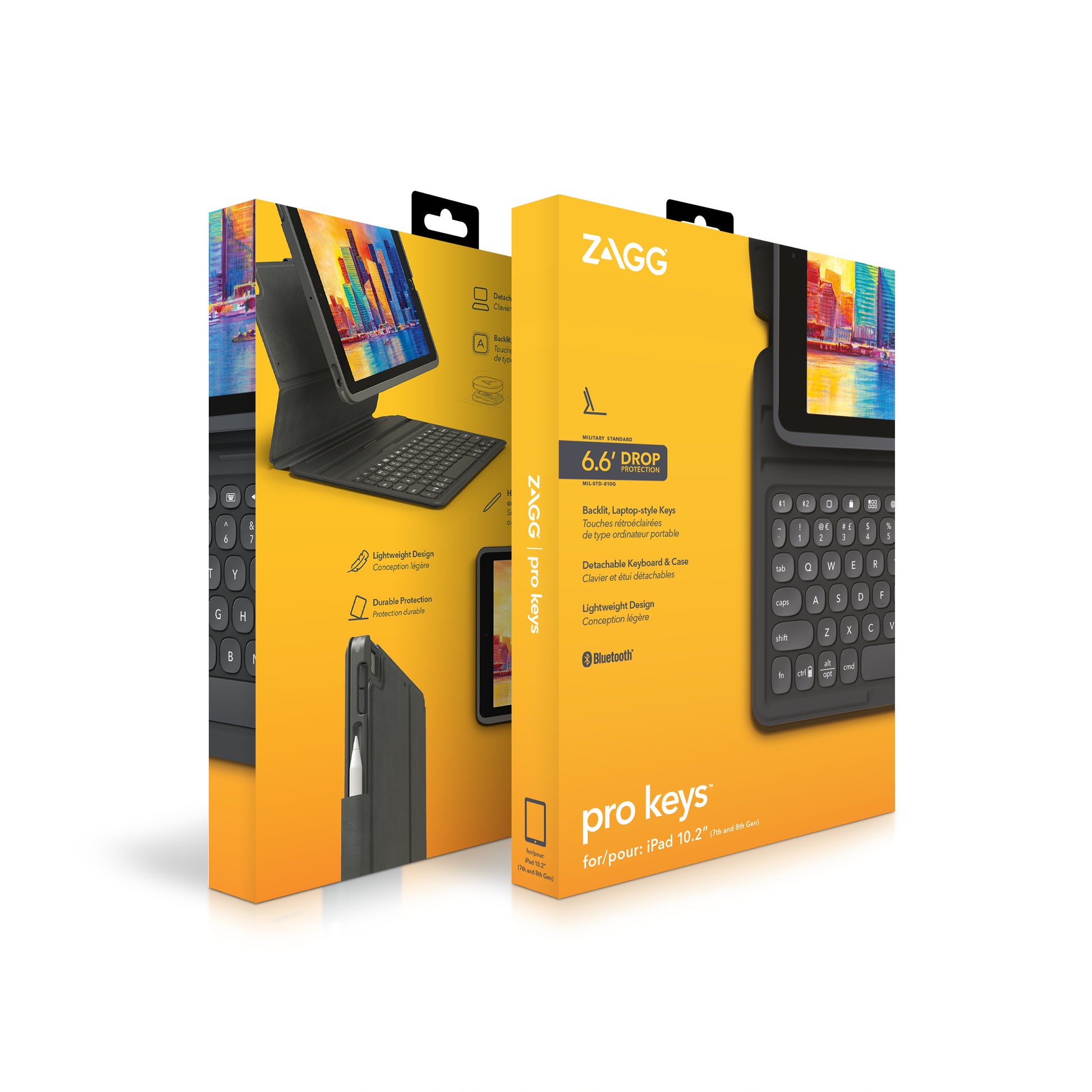 ZAGG Pro Keys – Tastatur, kabellos (Bluetooth), CH-Layout (DE-CH) – für iPad 10,2" (7.–9. Gen)
