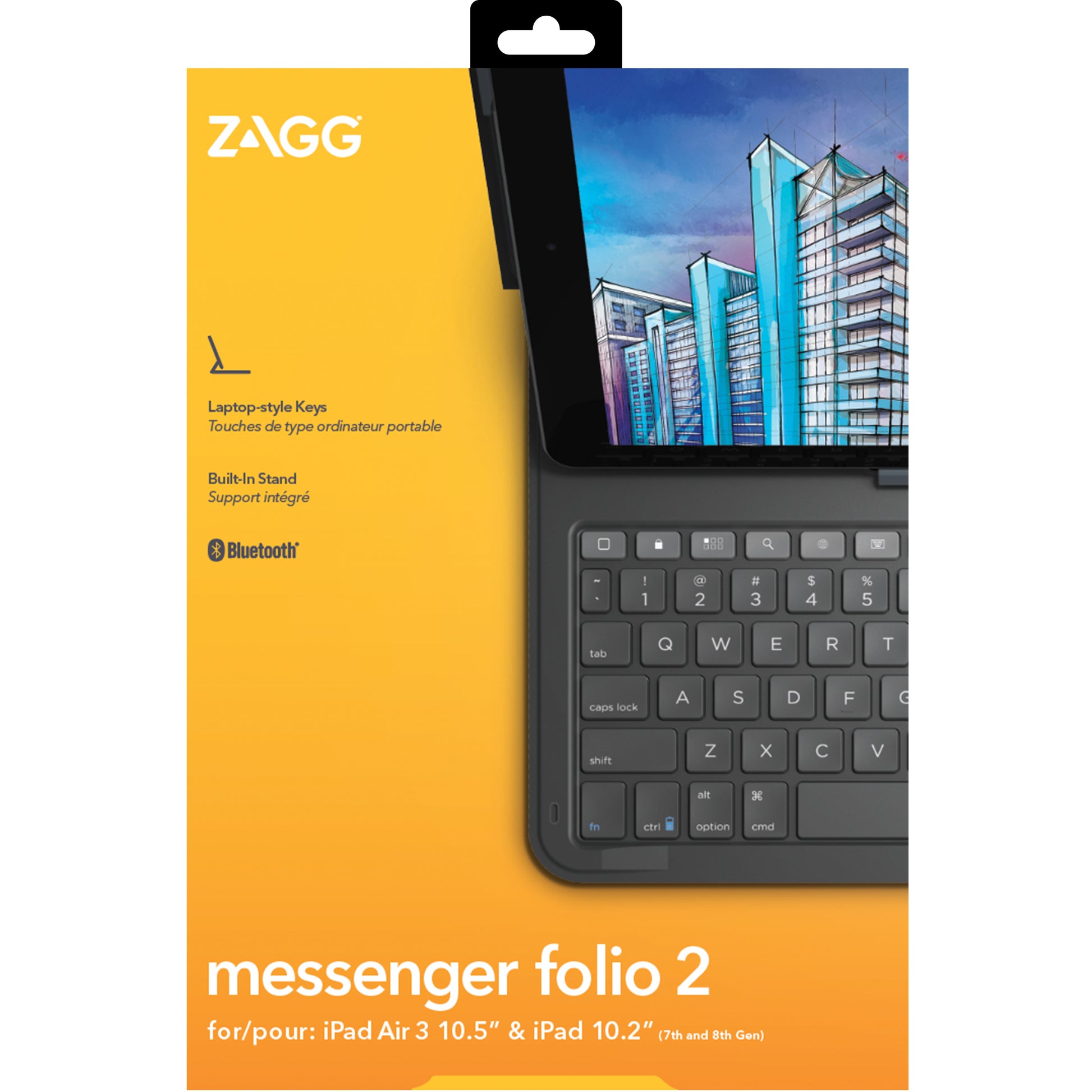 ZAGG Messenger Folio 2 – Tastatur, CH-Layout (DE-CH) – für iPad 10,2" (Gen 7–9) & 10,5" (2020)