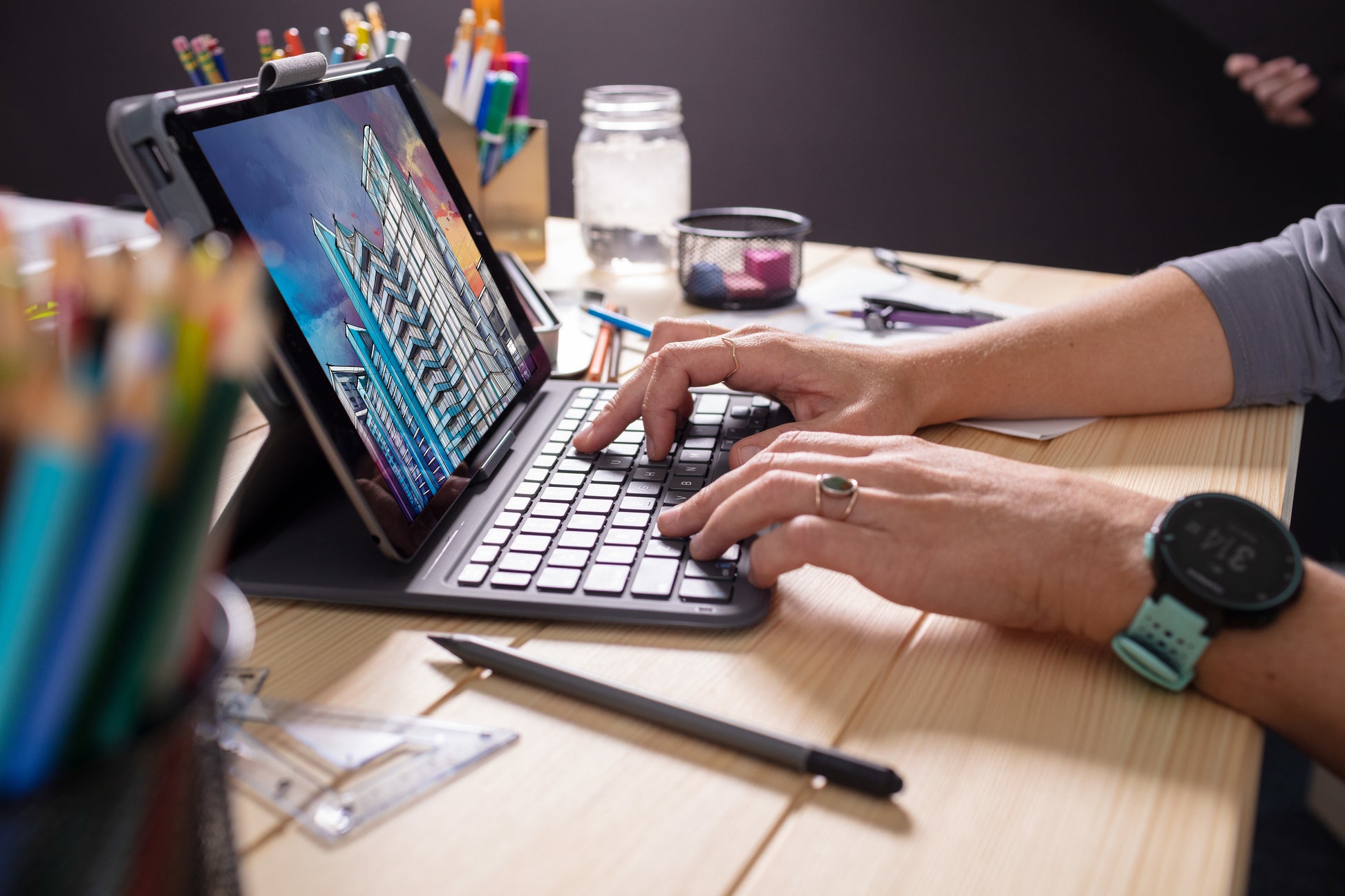 ZAGG Messenger Folio 2 – Tastatur, Dunkelgrau – für iPad 10,2" & iPad 10,5"