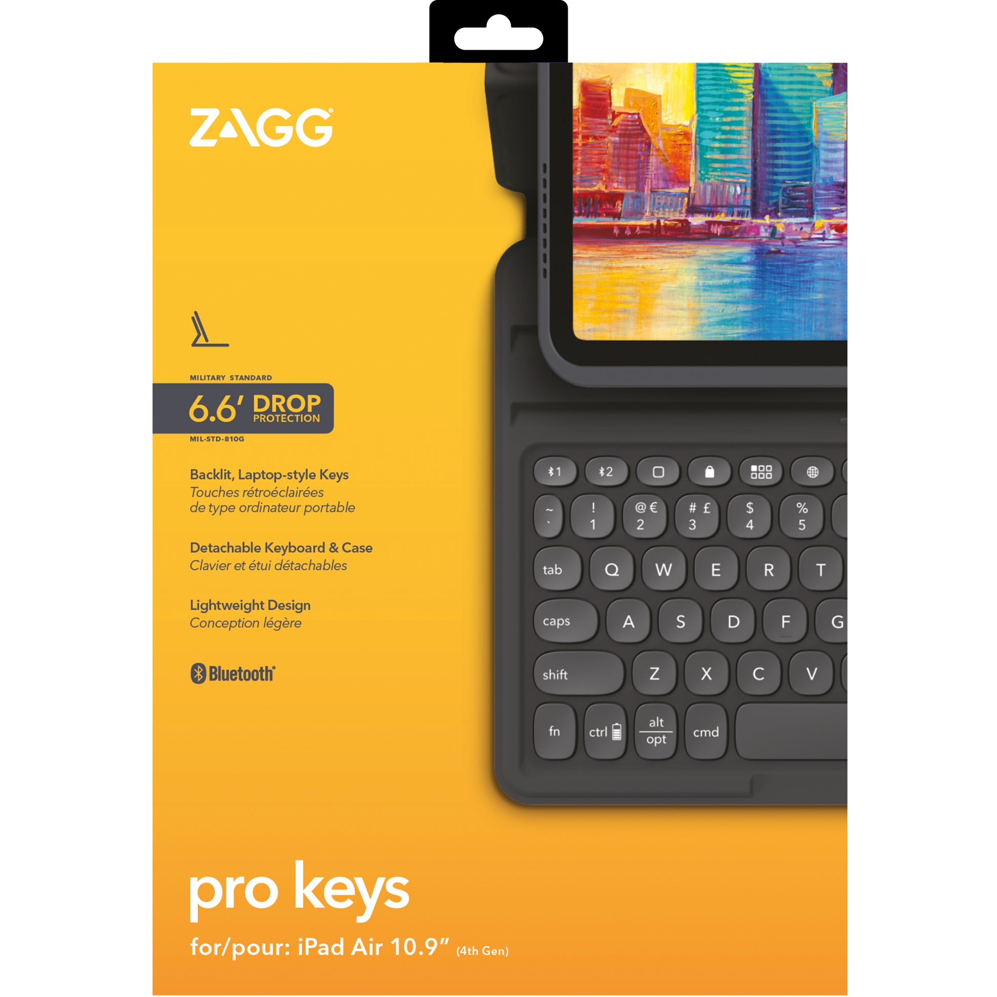 ZAGG Pro Keys – Tastatur, DE-Layout (DE), Schwarz/Grau – für iPad 10,9"