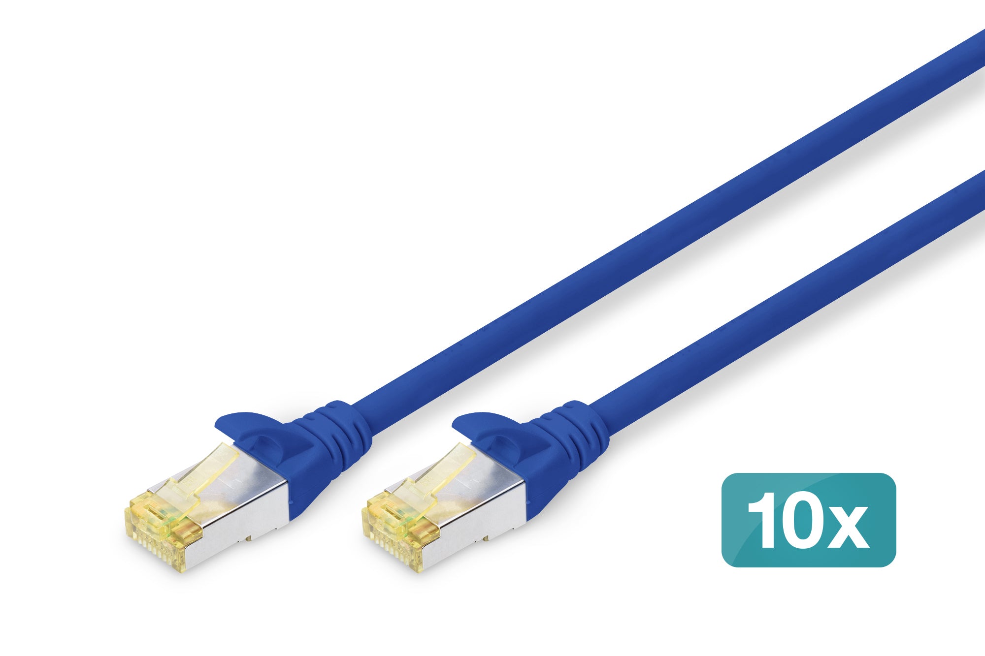 Digitus CAT 6A Patchkabel – 0,25 m, Blau, S/FTP – 10 Stk.