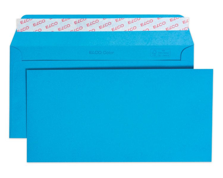 Elco Couvert C5/6, ohne Fenster, selbstklebend, blau, 100 g/m² – 25 Stk.