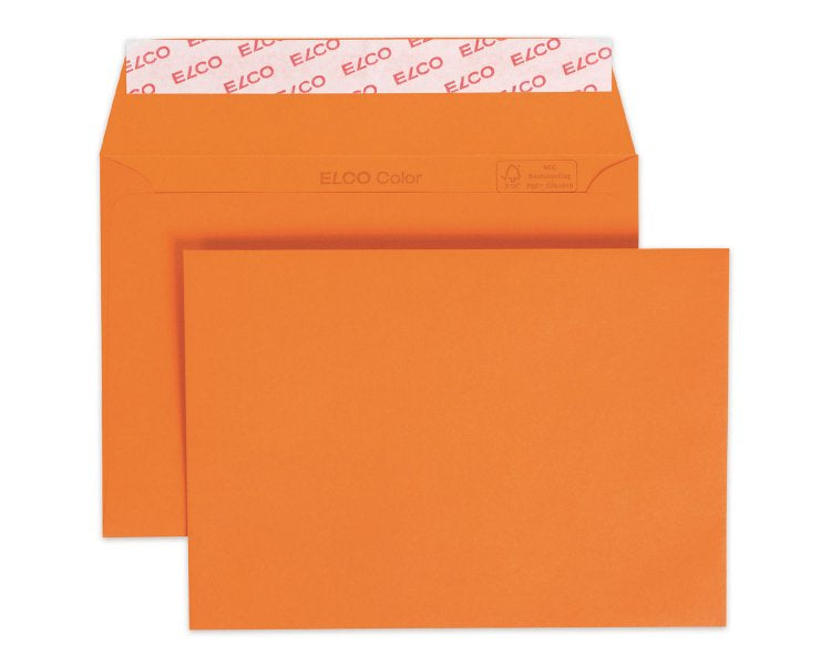 Elco Couvert C6, ohne Fenster, selbstklebend, orange, 100 g/m² – 25 Stk.