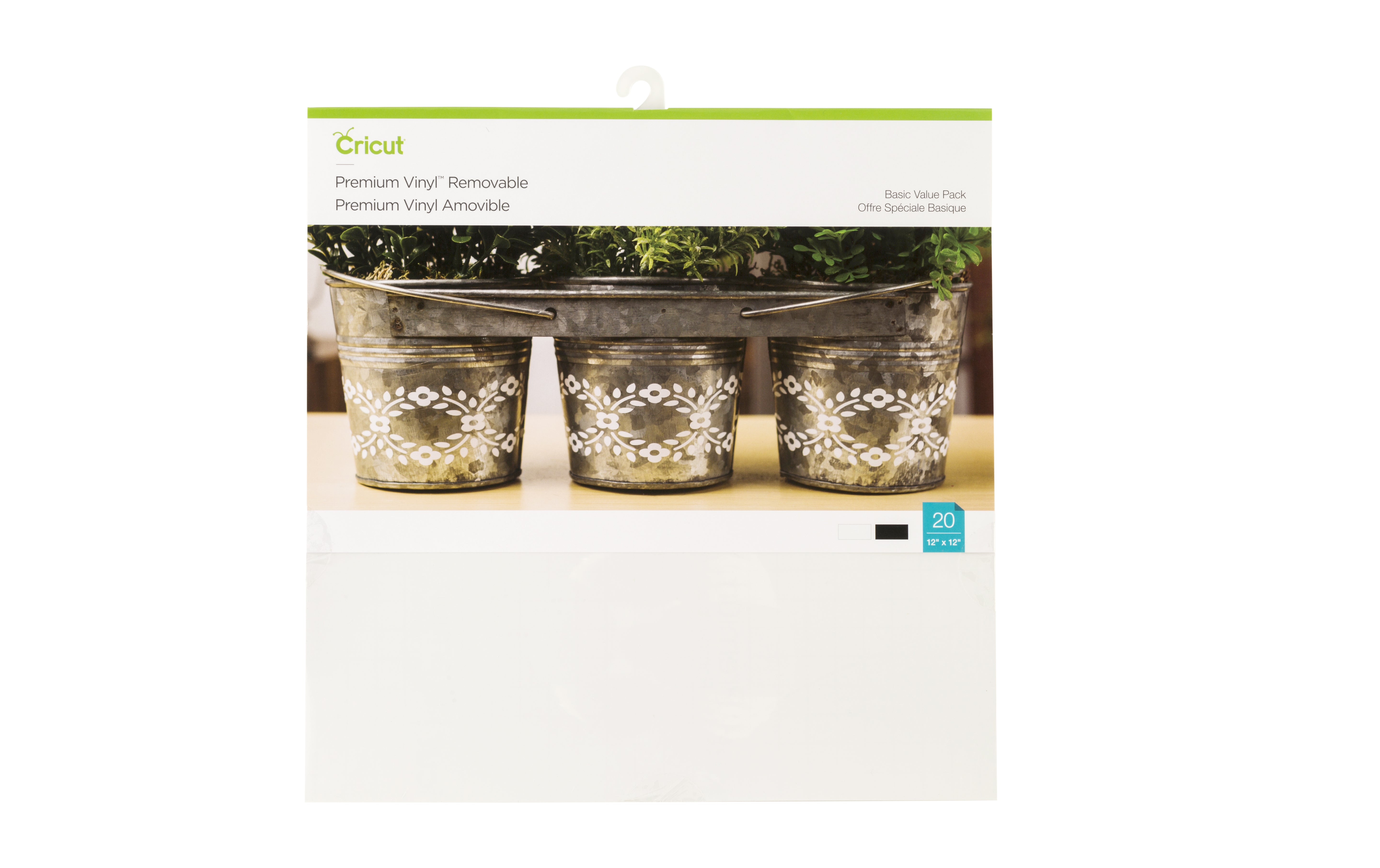 Cricut Vinylfolien-Set wiederablösbar – 20 Bögen 30,5 × 30,5 cm – für Schneideplotter – Schwarz/Weiss