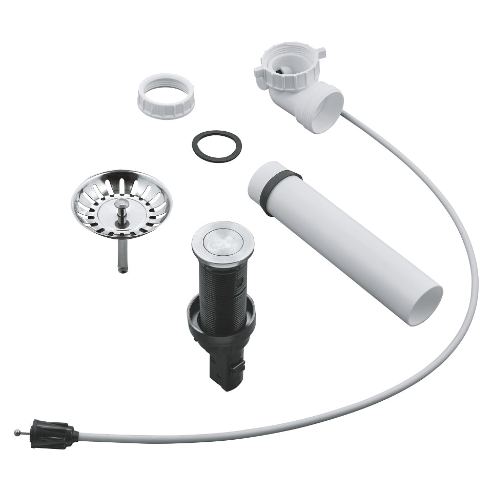 GROHE Ablaufgarnitur 40986 – Ø3,5 cm, Kunststoff/Edelstahl, für Armatur, Weiss