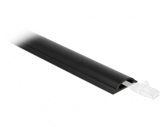DeLOCK Wandkanal – 30×8 mm – 1 m – PVC – Schwarz, selbstklebend