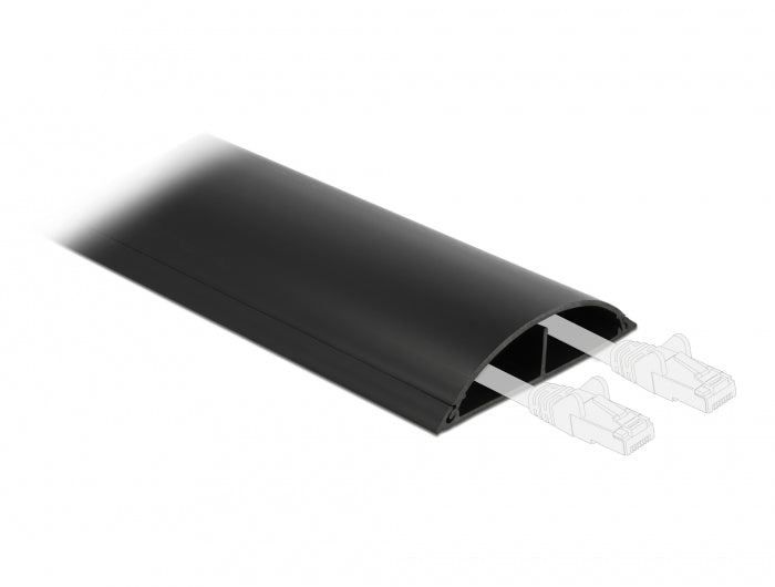 DeLOCK Wandkanal – 89 × 21 mm – 1 m – PVC – Schwarz, selbstklebend