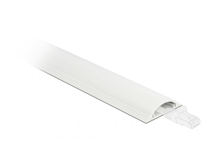 DeLOCK Wandkanal – 50 × 12 mm – 1 m – PVC – Weiss, selbstklebend, 1 Stk.