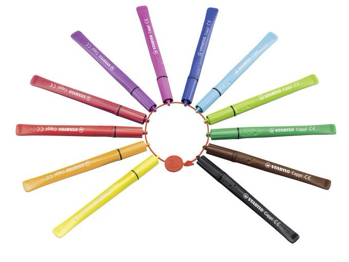 STABILO Cappi Filzstifte – Rundspitze, 1 mm, wasservermalbar, 18 Farben
