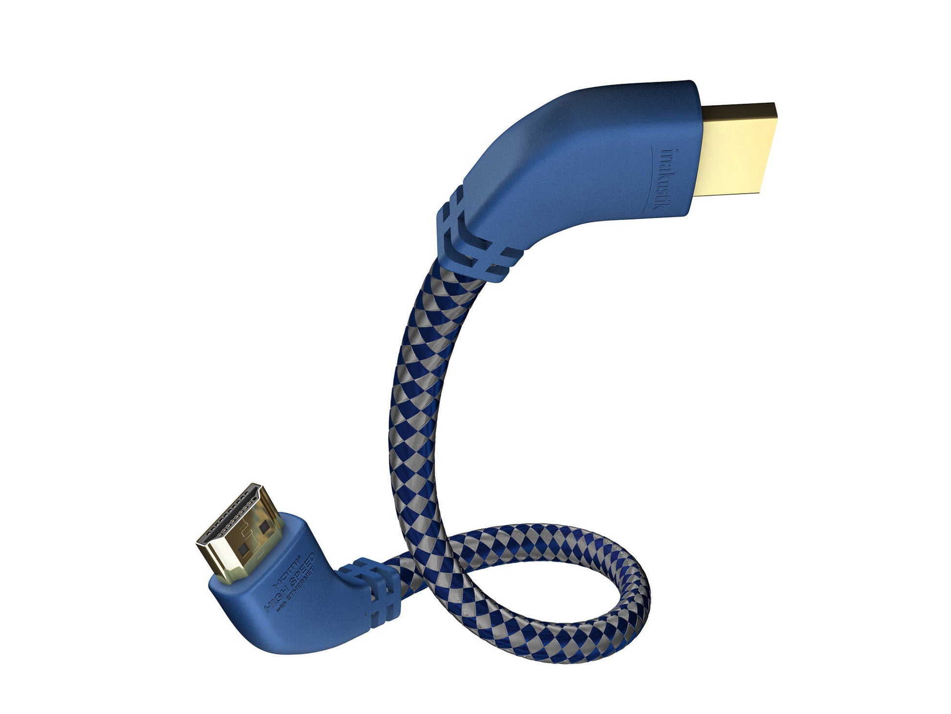 Inakustik HDMI Kabel HDMI 2.0 4K 60 Hz – 3 m – ARC, Ethernet – Blau/Silber