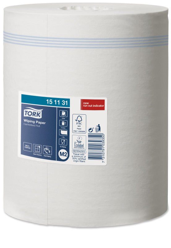 Tork Putzrolle Mehrzweck M2 Mini – 1-lagig – 21,5 cm × 275 m – weiss – 6 Rollen