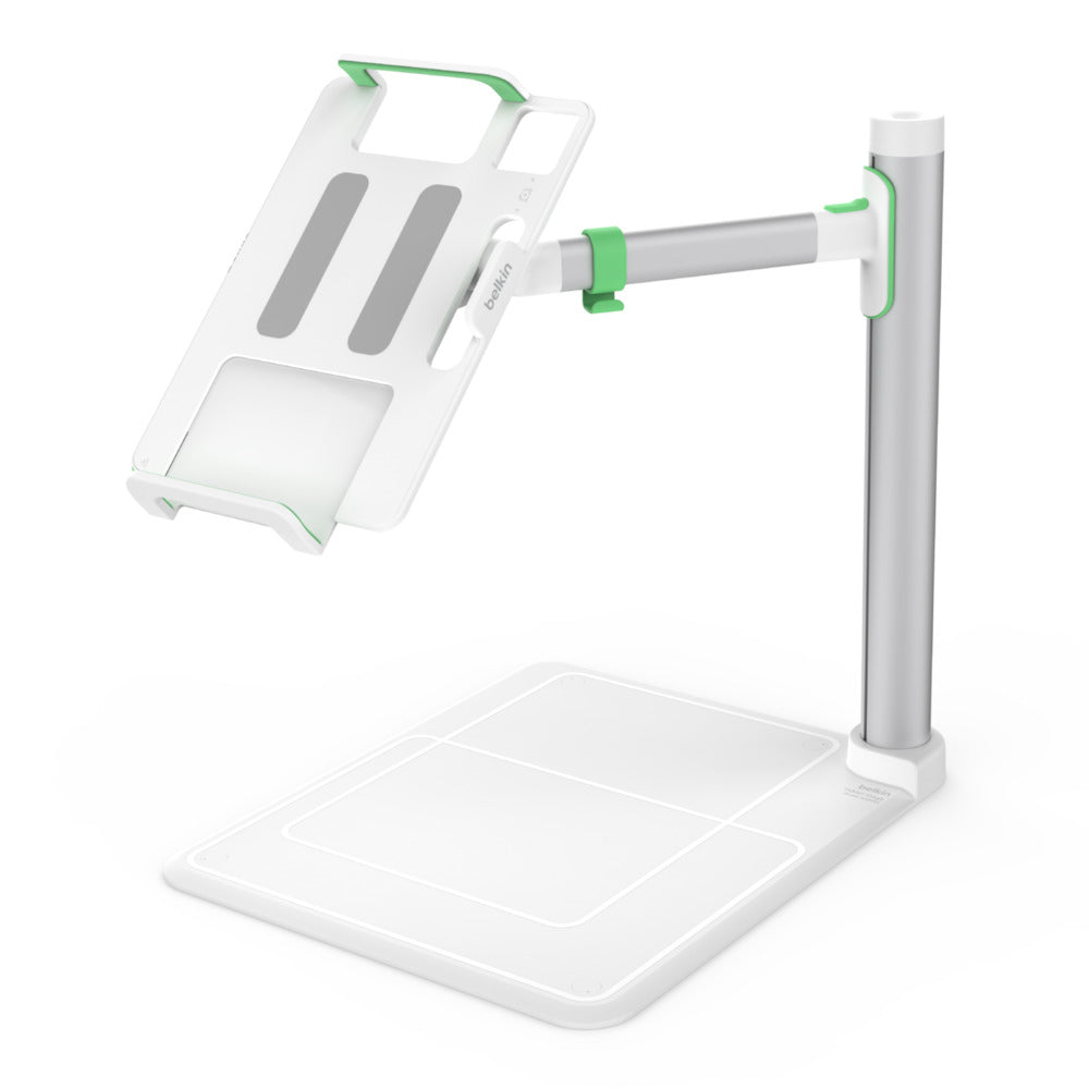 Belkin Stage 2.0 Tablet-Ständer – für 7–12,9" Tablets, schwenkbar, verbessertes Kabelmanagement – Weiss