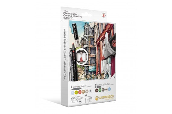 Chameleon N8 Permanentmarker – Bürstenspitze 1–4 mm – Color & Blending Set – 6er-Set