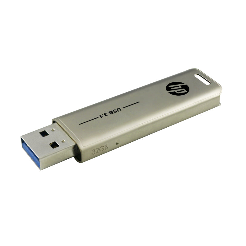HP X796W USB-Stick 32 GB – USB-A 3.2 Gen 1, 75 MB/s Lesen, Dia, mit Schlüsselanhänger, Silber