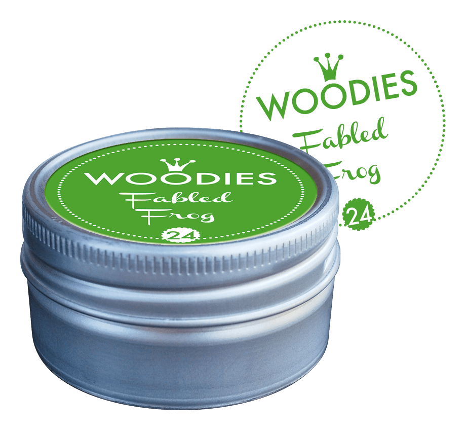 Colop Woodies Stempelkissen – Ø 38 mm × H 22 mm, Fabled Frog (grün), für Woodies-Stempel