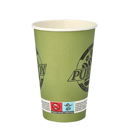 Papstar Trinkbecher Pure Joy, Papier, PLA-beschichtet – 3 dl – grün – FSC – 50 Stk.
