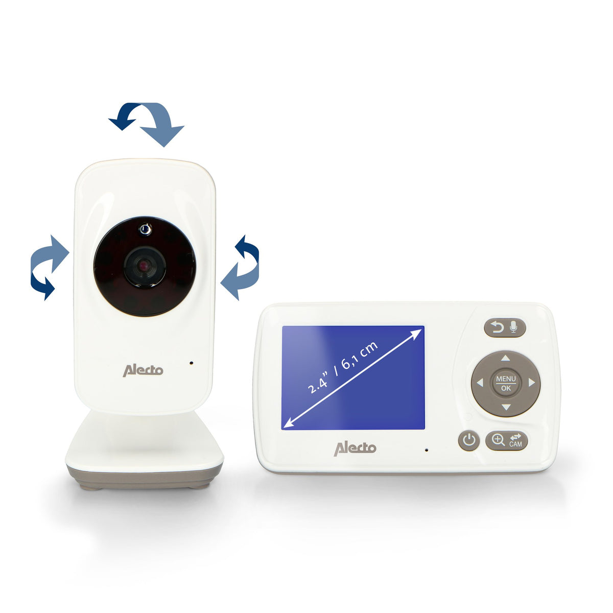 Alecto DVM-71 Babyphone – 2,4" LCD (320 × 240) – Nachtsicht – 2-Wege-Audio – Akku 600 min