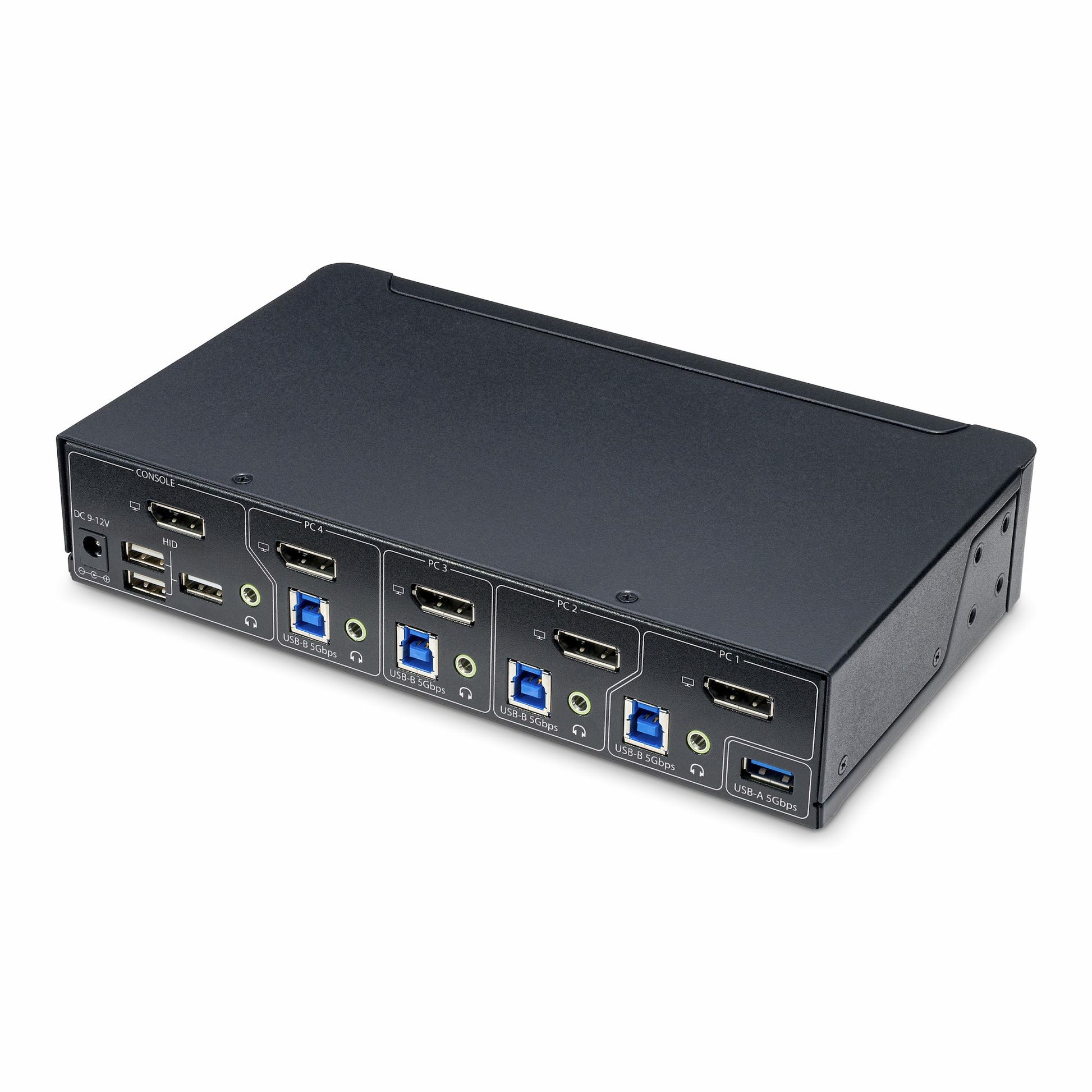 StarTech.com P4AD122 – 4-Port DP KVM-Switch – 4K/60 Hz, USB 3.0-Hub, Audio, Rack 1U