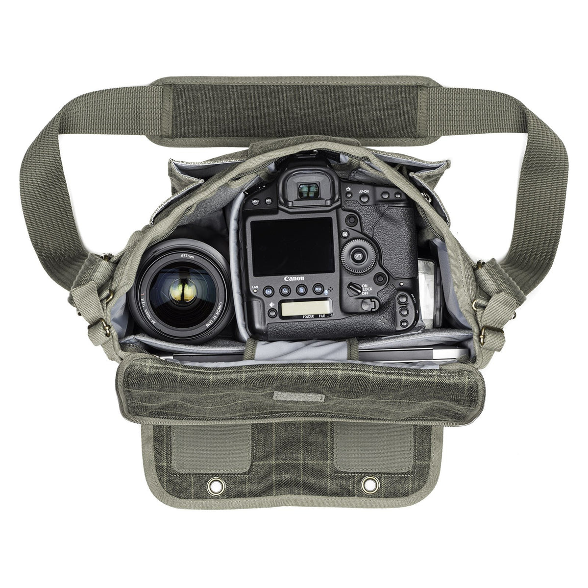 Think Tank Retrospective 20 V2.0 Umhängetasche – Grau/Grün – Regenhülle – für DSLR-/Systemkameras