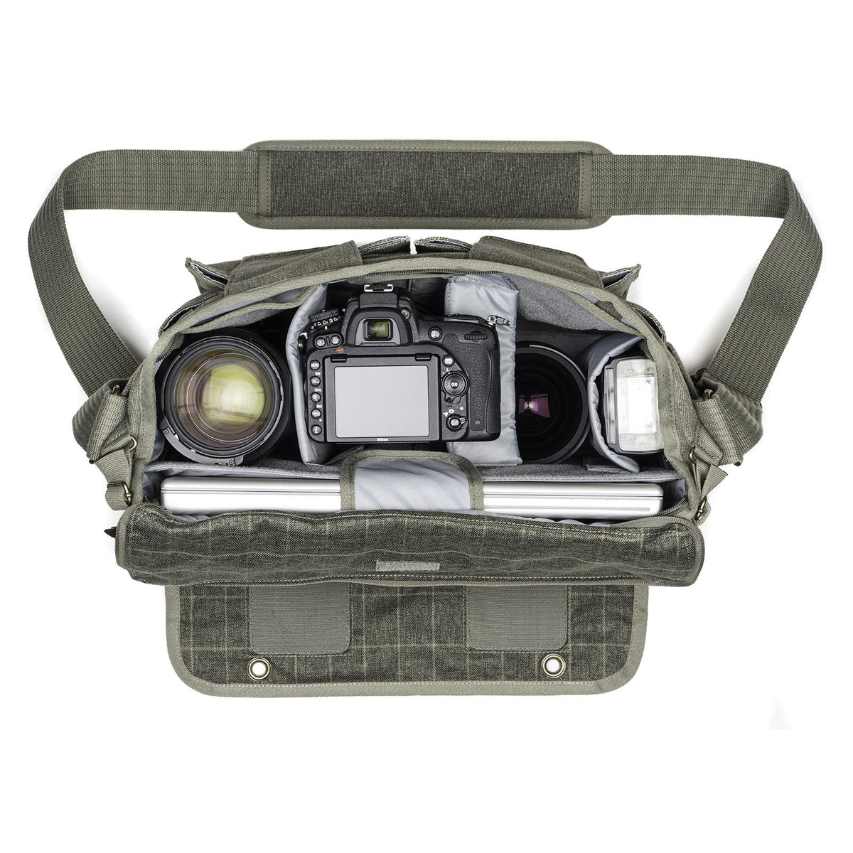 Think Tank Retrospective 30 V2.0 Umhängetasche – Grau – für 2× DSLR, 70–200mm f/2.8, 24–70mm f/2.8 und mehr