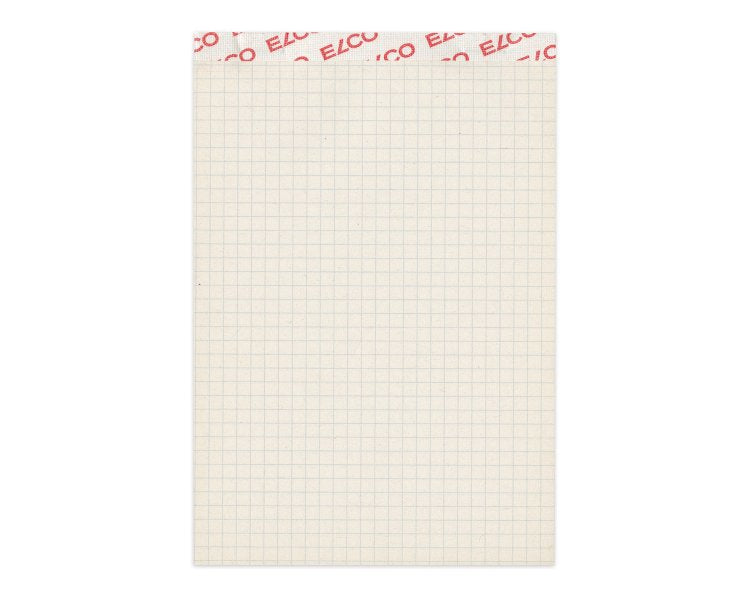 Elco Notizblock, A6, kariert, geheftet, 100 Blatt, perforiert – grau