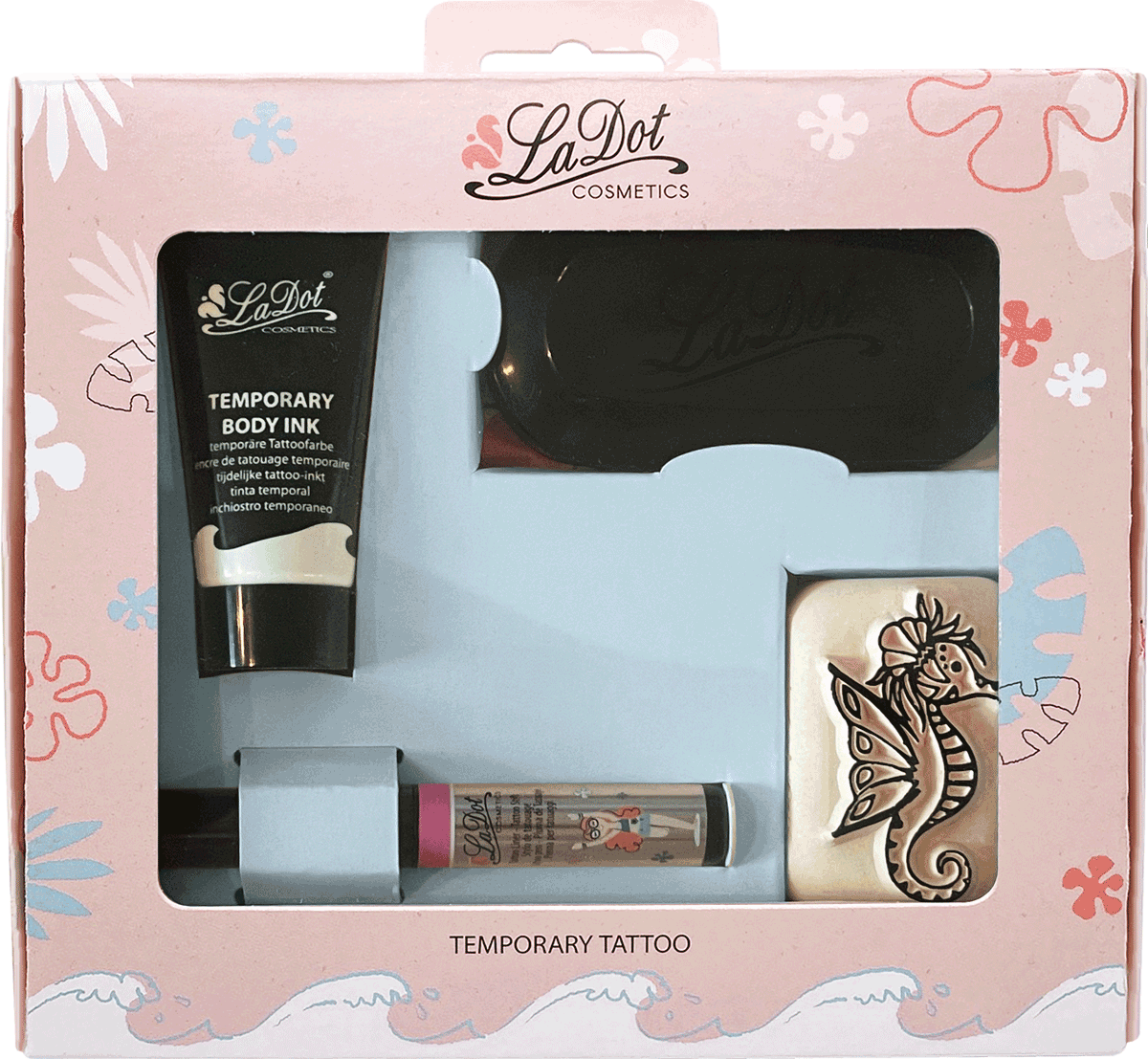 Colop Tattoo-Stempel-Set – LaDot – 15 ml Schwarz – 1 Stempel – wasserfest