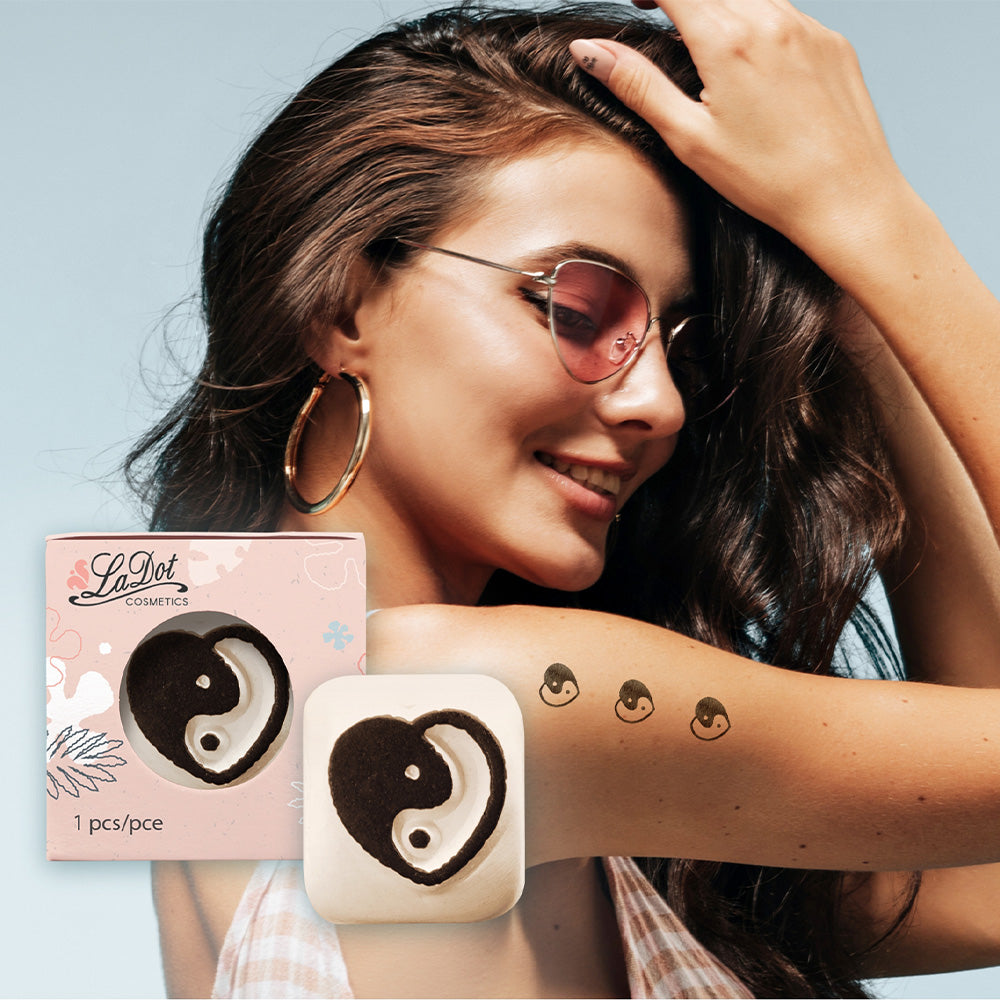 Colop LaDot – Motivstempel, Motiv Yin Yang Herz – Abdruck 15 × 15 mm, Keramik