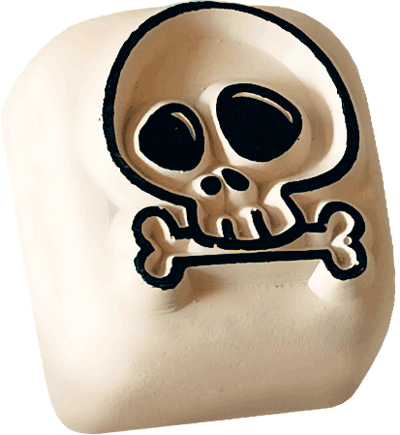 Colop LaDot – Motivstempel, Totenkopf-Motiv – Abdruck 15 × 15 mm, wasserfeste Tinte